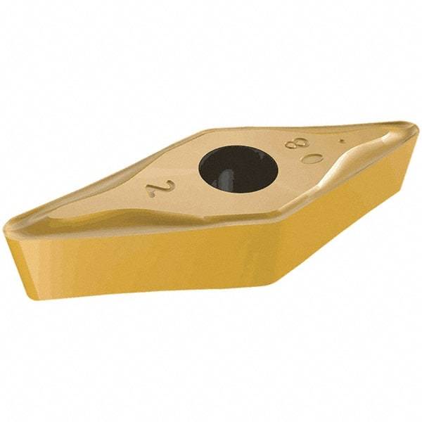 Iscar - VNMG2.5-1 FNF Grade IC520N Carbide Turning Insert - TiCN/TiN Finish, 35° Diamond, 7.15mm Inscr Circle, 3.97mm Thick, 0.4mm Corner Radius - Apex Tool & Supply