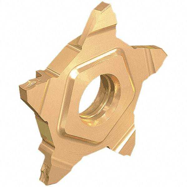 Iscar - 24N157PENTA Grade IC908, 0.2mm Cutting Width Carbide Grooving Insert - 0.16mm Corner Radius, TiAlN Finish - Apex Tool & Supply