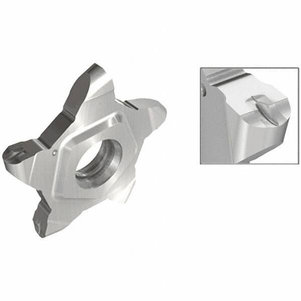 Iscar - 24N400PENTA Grade IC908, 4mm Cutting Width Carbide Grooving Insert - 6.25mm Max Depth of Cut, 2mm Corner Radius, TiAlN Finish - Apex Tool & Supply