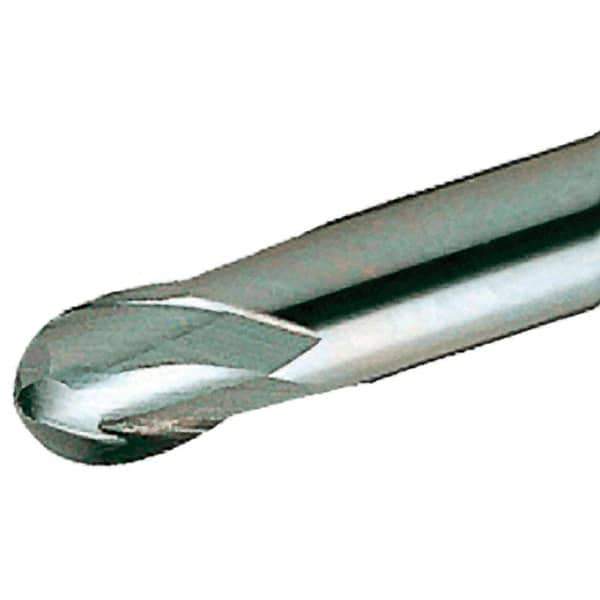 Iscar - 16mm Diam, 26mm LOC, 2 Flute Solid Carbide Ball End Mill - Uncoated, Single End, 92mm OAL, 16mm Shank Diam, Spiral Flute - Apex Tool & Supply