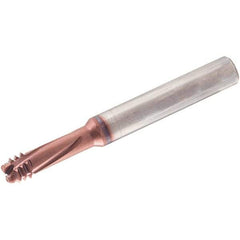 Iscar - M12x1.25, M8x1.25 ISO, 6.1mm Cutting Diam, 4 Flute, Solid Carbide Helical Flute Thread Mill - Internal Thread, 64mm OAL, 8mm Shank Diam - Apex Tool & Supply