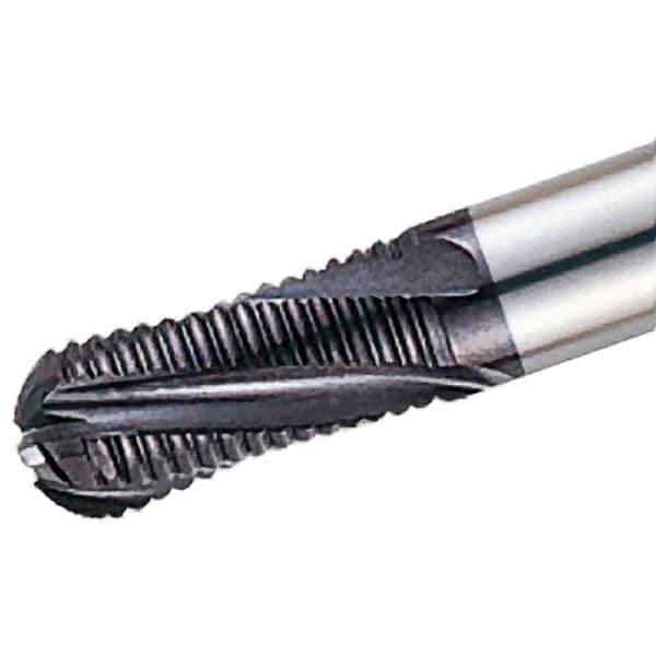 Iscar - 8mm Diam, 16mm LOC, 3 Flute Solid Carbide Roughing Ball End Mill - TiAlN Finish, 63mm OAL, 8mm Shank Diam, Single End, 20° Helix - Apex Tool & Supply