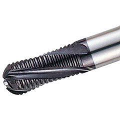 Iscar - 8mm Diam, 16mm LOC, 3 Flute Solid Carbide Roughing Ball End Mill - TiAlN Finish, 63mm OAL, 8mm Shank Diam, Single End, 20° Helix - Apex Tool & Supply