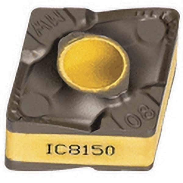 Iscar - SOGT100408 DT Grade IC808 Carbide Indexable Drill Insert - TiN/TiAlN Finish, Square, 9.8mm Inscribed Circle - Apex Tool & Supply