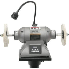 Jet - 8" Wheel Diam x 1/2" Wheel Width, 1 hp Buffer - 5/8" Arbor Hole Diam, 3 Phase, 3,600 Max RPM, 115 Volts - Apex Tool & Supply
