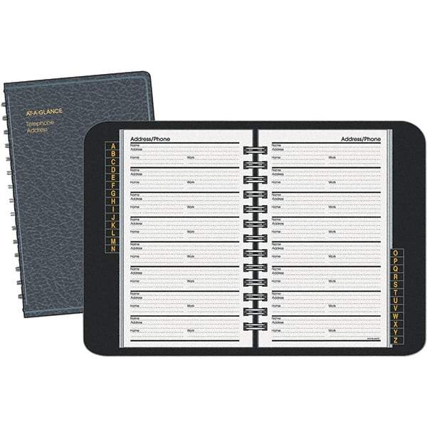 AT-A-GLANCE - 100 Sheet, 4-7/8 x 8", Telephone/Address Book - Black - Apex Tool & Supply