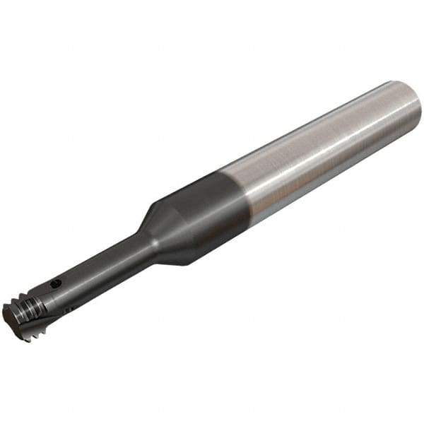 Iscar - UNJ, 5.1mm Cutting Diam, 3 Flute, Solid Carbide Helical Flute Thread Mill - Internal Thread, 16mm LOC, 64mm OAL, 8mm Shank Diam - Apex Tool & Supply