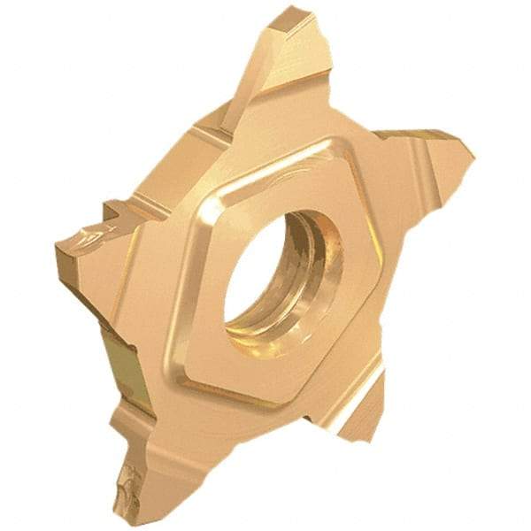 Iscar - 24N39PENTA Grade IC908, 0.2mm Cutting Width Carbide Grooving Insert - 0.24mm Corner Radius, TiAlN Finish - Apex Tool & Supply