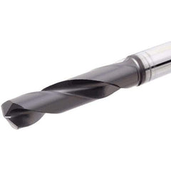 Iscar - 4.5mm 140° Solid Carbide Jobber Drill - TiAlN Finish, Right Hand Cut, Spiral Flute, Straight Shank, 74mm OAL, Standard Point - Apex Tool & Supply