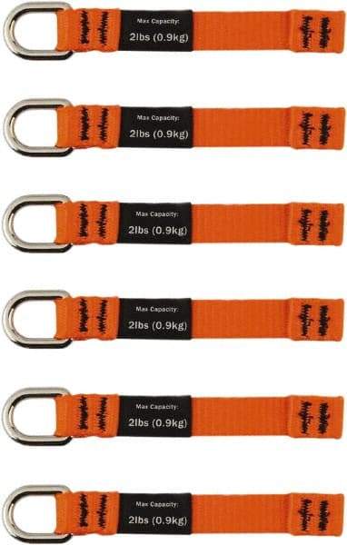 Ergodyne - 4-1/2" Tool Tether - Sealing Tape Connection, 5" Extended Length, Orange - Apex Tool & Supply