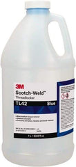 3M - 1 L, Blue, Medium Strength Liquid Threadlocker - Series TL42, 24 hr Full Cure Time - Apex Tool & Supply