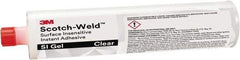 3M - 10.60 oz Cartridge Clear Instant Adhesive - Series Part Number SI Gel, 30 to 60 sec Working Time, 24 hr Full Cure Time - Apex Tool & Supply