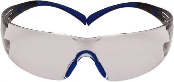 3M - Indoor/Outdoor Gray Lenses, Frameless Safety Glasses - Anti-Fog, Blue/Gray Frame, Size Universal, Wrap Around - Apex Tool & Supply