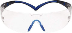 3M - Clear Lenses, Frameless Safety Glasses - Anti-Fog, Blue/Gray Frame, Size Universal, Wrap Around - Apex Tool & Supply