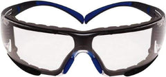 3M - Clear Lenses, Frameless Safety Glasses - Anti-Fog, Blue/Gray Frame, Size Universal, Wrap Around - Apex Tool & Supply
