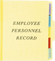 Pendaflex - 8-1/2 x 11", Letter Size, Yellow, Personnel File Folder - 20 Point Stock, 1/3 Tab Cut Location - Apex Tool & Supply