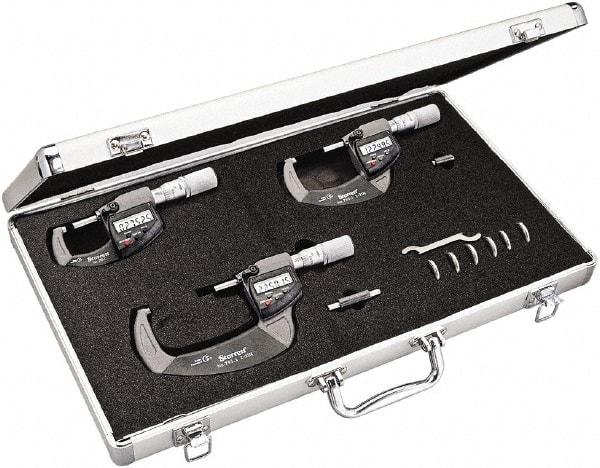 Starrett - Mechanical Outside Micrometer Sets Minimum Measurement (Inch): 0 Maximum Measurement (Inch): 3 - Apex Tool & Supply