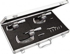 Starrett - Mechanical Outside Micrometer Sets Minimum Measurement (Inch): 0 Maximum Measurement (Inch): 3 - Apex Tool & Supply