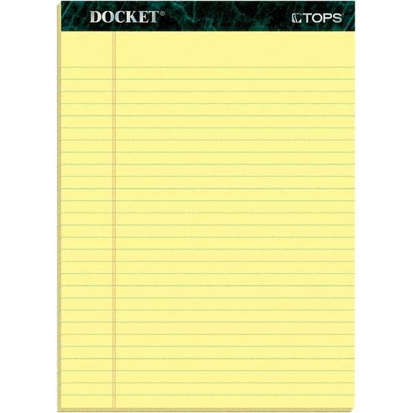 TOPS - 50 Sheet, 8-1/2 x 11-3/4", Legal/Wide (Style) Writing Pad - Canary - Apex Tool & Supply