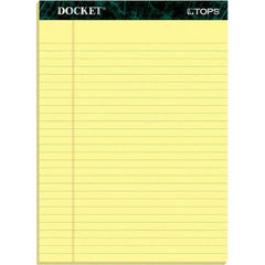 TOPS - 50 Sheet, 8-1/2 x 11-3/4", Legal/Wide (Style) Writing Pad - Canary - Apex Tool & Supply