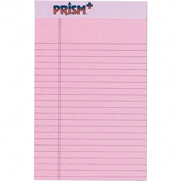 TOPS - 50 Sheet, 5 x 8", Narrow Legal Pad - Pastel Pink - Apex Tool & Supply