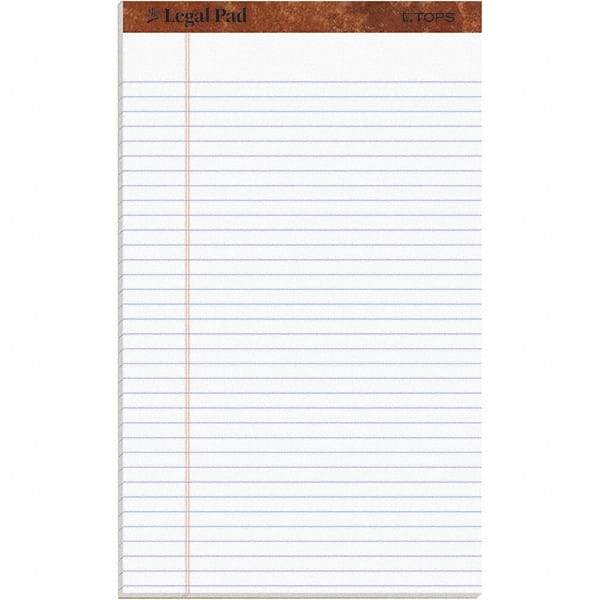 TOPS - 50 Sheet, 8-1/2 x 14", Legal/Wide (Style) Legal Pad - White - Apex Tool & Supply