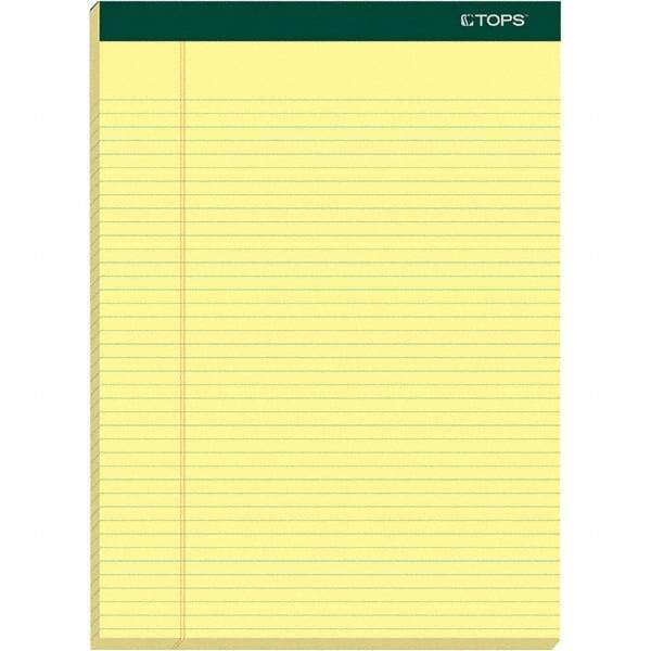 TOPS - 100 Sheet, 8-1/2 x 11-3/4", Narrow Writing Pad - Canary - Apex Tool & Supply