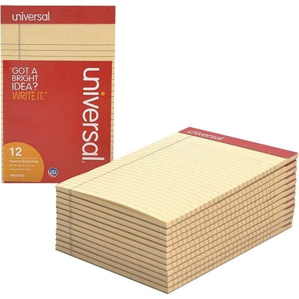 UNIVERSAL - 50 Sheet, 5 x 8", Narrow Note Pad - Ivory - Apex Tool & Supply