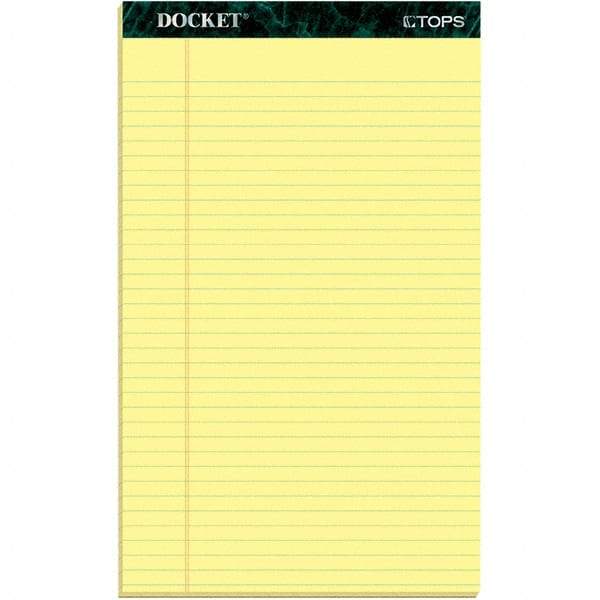 TOPS - 50 Sheet, 8-1/2 x 14", Legal/Wide (Style) Writing Pad - Canary - Apex Tool & Supply