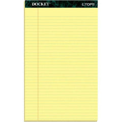 TOPS - 50 Sheet, 8-1/2 x 14", Legal/Wide (Style) Writing Pad - Canary - Apex Tool & Supply