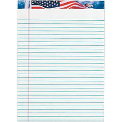 TOPS - 50 Sheet, 8-1/2 x 11-3/4", Legal/Wide (Style) Writing Pad - Red, White & Blue - Apex Tool & Supply