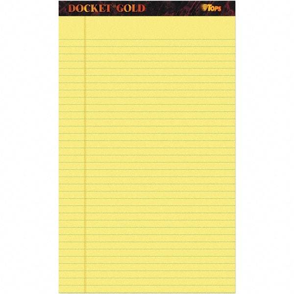 TOPS - 50 Sheet, 8-1/2 x 14", Legal/Wide (Style) Writing Pad - Canary - Apex Tool & Supply