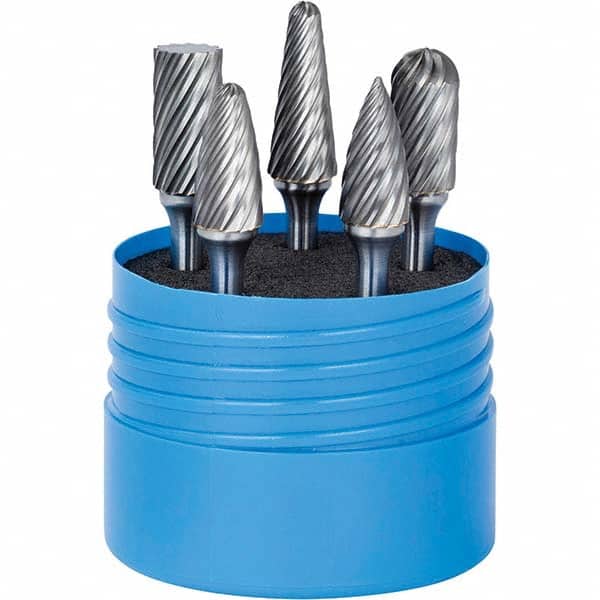 SGS Pro - Burr Sets Head Shape: Ball Nose Cone; Ball Nose Cylinder; Ball Nose Tree; Cylinder w/Endcut; Pointed Tree Tooth Style: Double Cut - Apex Tool & Supply