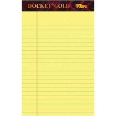 TOPS - 50 Sheet, 5 x 8", Narrow Writing Pad - Canary - Apex Tool & Supply