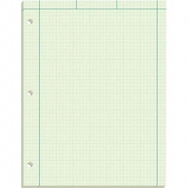 TOPS - 100 Sheet, 8-1/2 x 11", Quadrille Engineering Computation Pad - Black, Green - Apex Tool & Supply