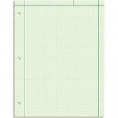 TOPS - 100 Sheet, 8-1/2 x 11", Quadrille Engineering Computation Pad - Black, Green - Apex Tool & Supply