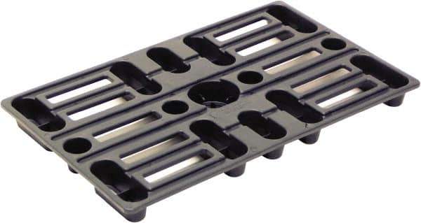 Valley Craft - 15" Long x 24" & Wide x 1-1/2" High Plastic Nestable Pallet - 800 Lb Static Capacity, Black - Apex Tool & Supply