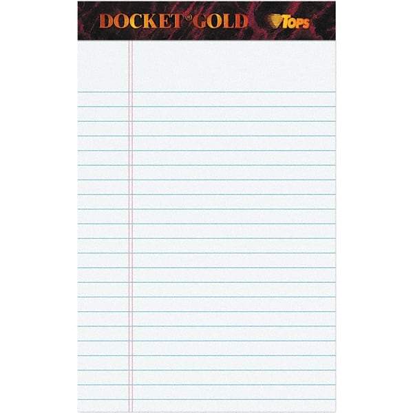 TOPS - 50 Sheet, 6 x 8", Narrow Writing Pad - White - Apex Tool & Supply