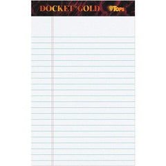 TOPS - 50 Sheet, 6 x 8", Narrow Writing Pad - White - Apex Tool & Supply