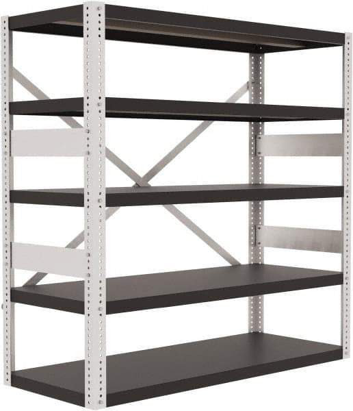 Valley Craft - 4 Shelf Starter Open Steel Shelving - 10,000 Lb Capacity, 60" Wide x 60" High x 24" Deep, Gray - Apex Tool & Supply