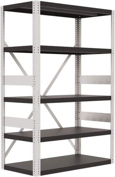 Valley Craft - 4 Shelf Starter Open Steel Shelving - 10,000 Lb Capacity, 48" Wide x 72" High x 24" Deep, Gray - Apex Tool & Supply
