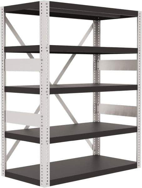 Valley Craft - 4 Shelf Starter Open Steel Shelving - 10,000 Lb Capacity, 48" Wide x 60" High x 24" Deep, Gray - Apex Tool & Supply