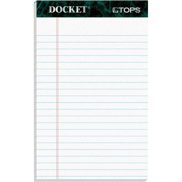 TOPS - 50 Sheet, 5 x 8", Legal/Wide (Style) Perforated Style Ruled Pads - White - Apex Tool & Supply