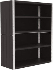 Valley Craft - 4 Shelves, 10,000 Lb Capacity, Enclosed Shelving - 60" Wide x 24" Deep x 72" High, Gray - Apex Tool & Supply