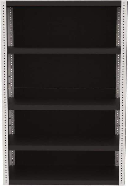 Valley Craft - 4 Shelves, 10,000 Lb Capacity, Enclosed Shelving - 48" Wide x 24" Deep x 72" High, Gray - Apex Tool & Supply