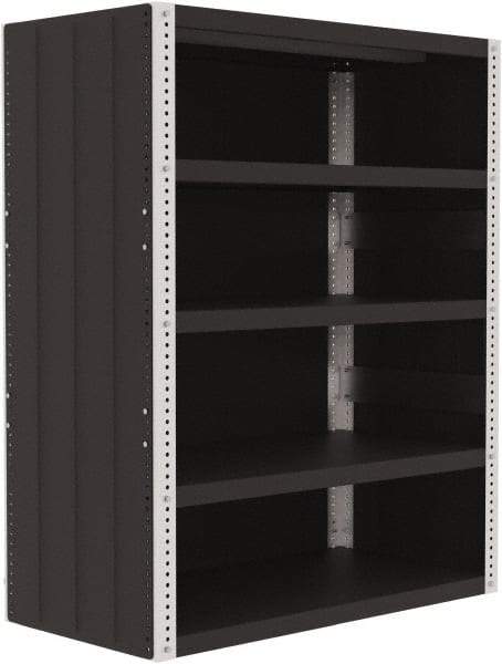 Valley Craft - 4 Shelves, 10,000 Lb Capacity, Enclosed Shelving - 48" Wide x 24" Deep x 60" High, Gray - Apex Tool & Supply