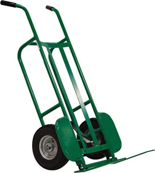 Valley Craft - 1,000 Lb Capacity 48" OAH Hand Truck - Dual Handle, Steel, Pneumatic Wheels - Apex Tool & Supply
