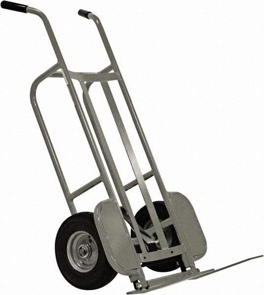 Valley Craft - 1,000 Lb Capacity 48" OAH Hand Truck - Dual Handle, Aluminum, Pneumatic Wheels - Apex Tool & Supply