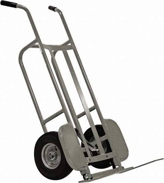 Valley Craft - 1,000 Lb Capacity 48" OAH Hand Truck - Dual Handle, Aluminum, Pneumatic Wheels - Apex Tool & Supply