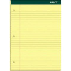 TOPS - 100 Sheet, 8-1/2 x 11-3/4", Legal/Wide (Style) Writing Pad - Canary - Apex Tool & Supply